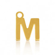 Rostfrei Stahl Anhänger Initial M Gold